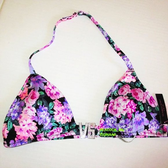 VICTORIA SECRET Swim VS Shine Logo Bikini Top SMALL 32C 32D 34AA 34A 34B $44 - Picture 5 of 8